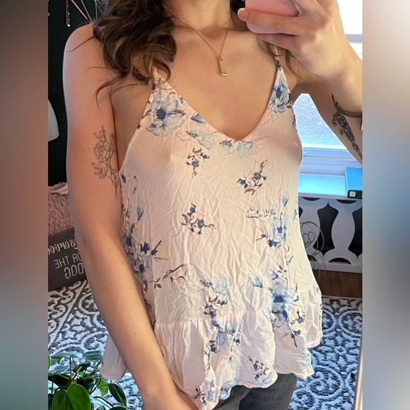 floral y2k pink and blue cami ✨ - Picture 3 of 3